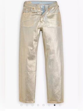 Levi's 501 '90s Ankle Jeans Metallic Silver NWOT 28x27